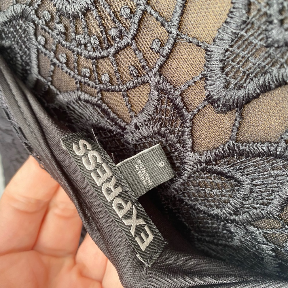 EXPRESS MINI BLACK LACE DRESS - Picture 5 of 5